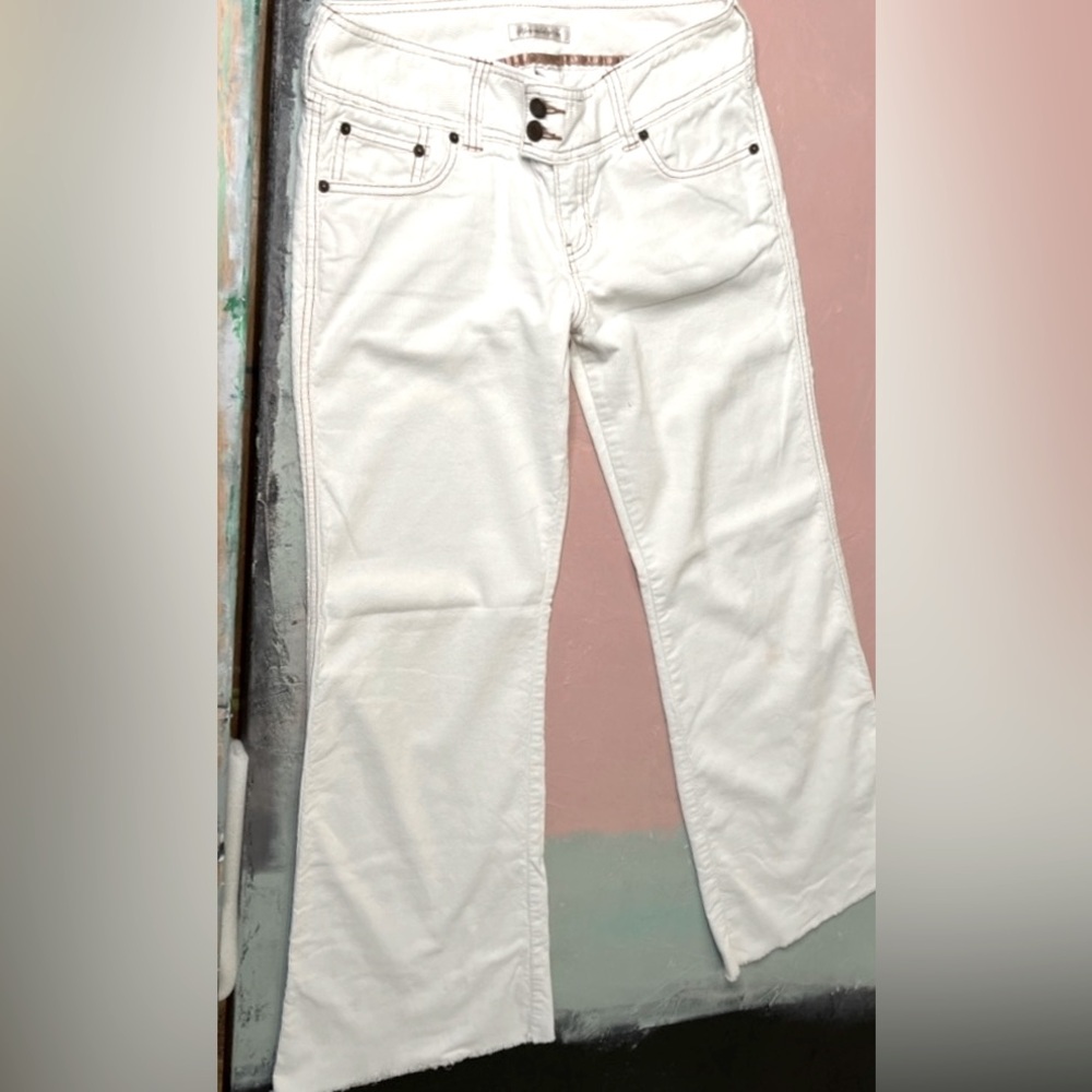 Abercrombie & Fitch White Boot Cut Pants